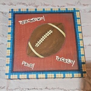 Football Themed Art Painting - Brown and Red